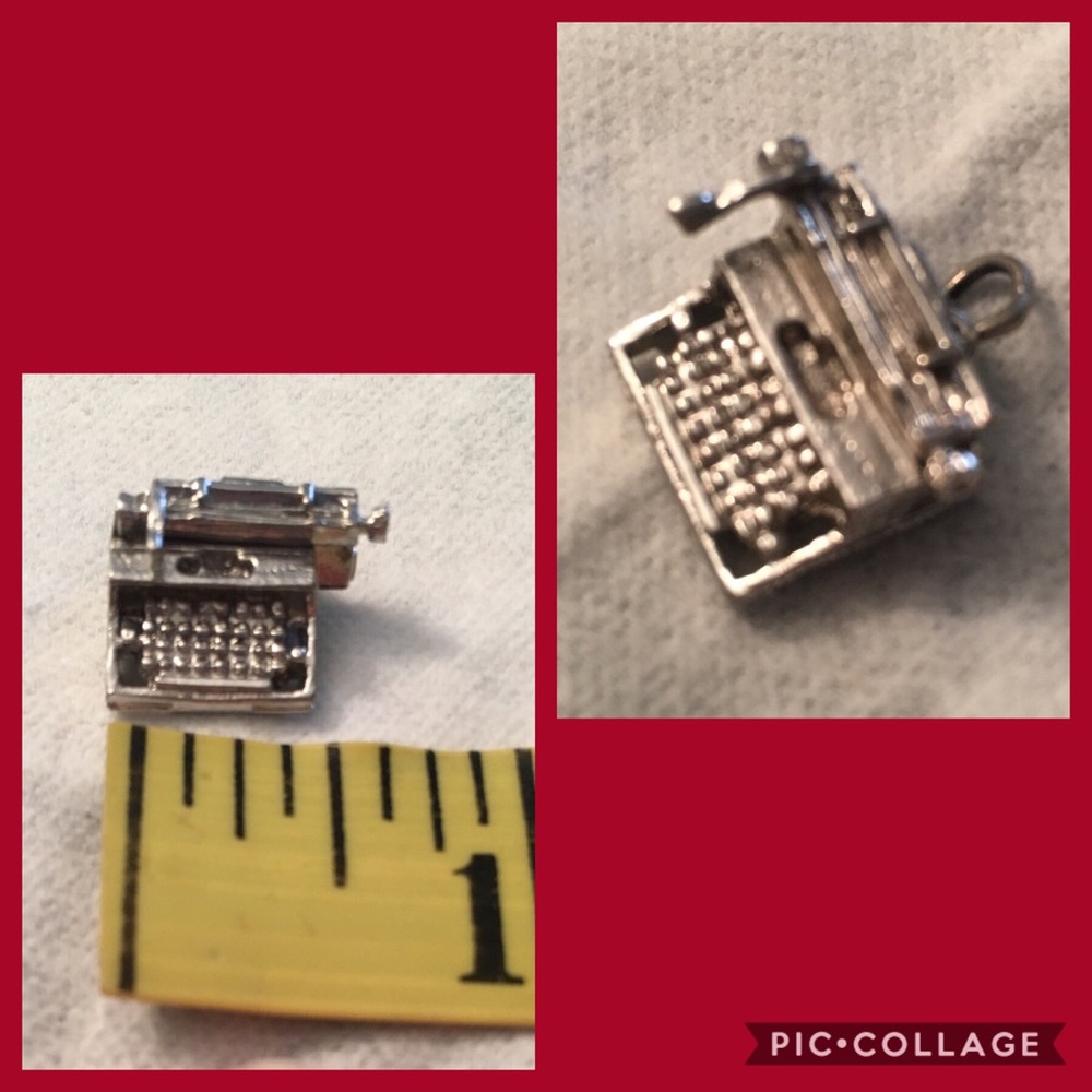 Vintage Stamped Sterling Typewriter Charm - Picture 4 of 4